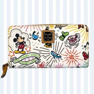 Disney Parks Dooney & Bourke White Sketch Long Wallet
